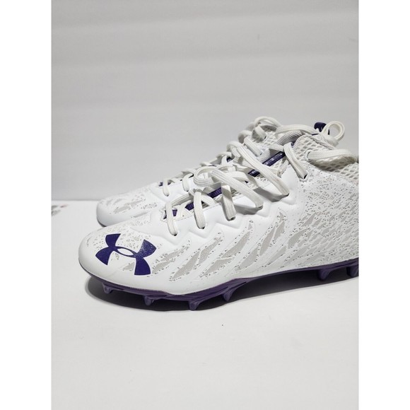 Under Armour Spotlight Football Cleats 4D Foam White Purple 3023963-103 Men 8.5 - Picture 4 of 10
